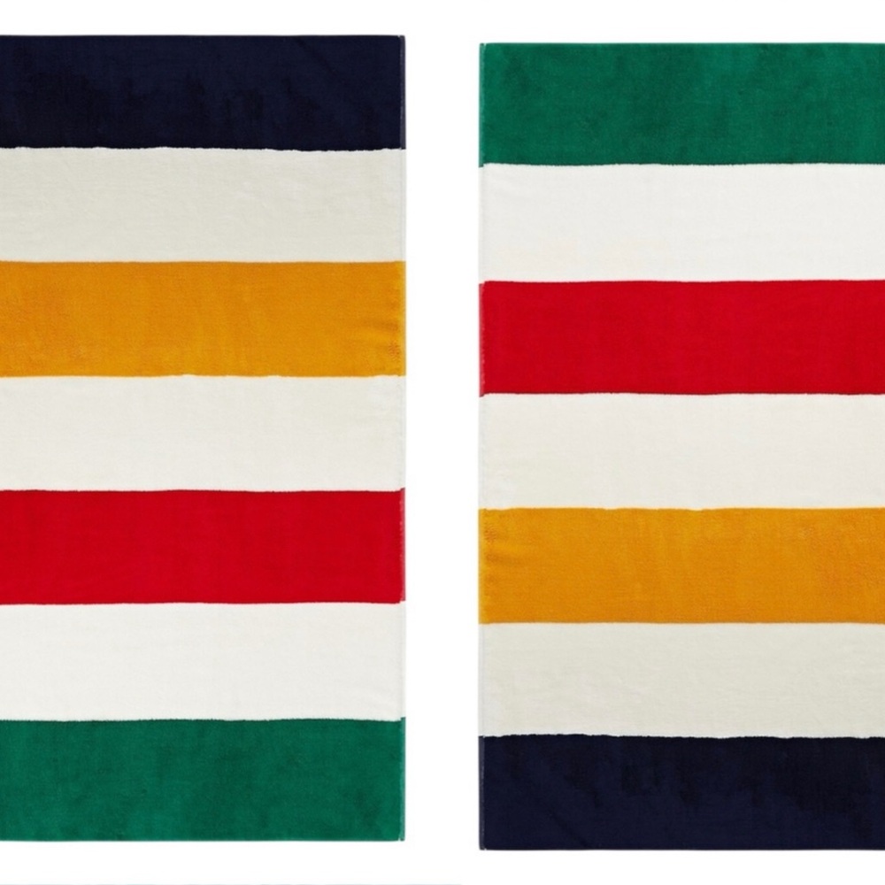 Hudson’s Bay Company HBC Stripes Two 2 Luxurious Velvet Finish Cotton Towel Set